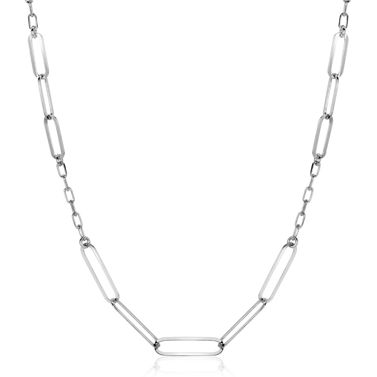 ZINZI zilveren ketting met verschillende paperclip schakels 40-45cm ZIC-BF60
