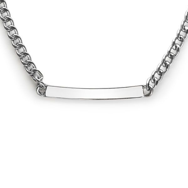 ZINZI zilveren gourmet ketting 4mm breed met plaat 18-21cm ZIC2271