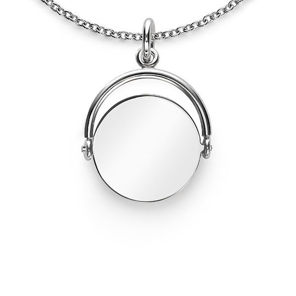 ZINZI zilveren hanger 27mm rond glimmend plaatje 18mm ZIH2217 (zonder collier)