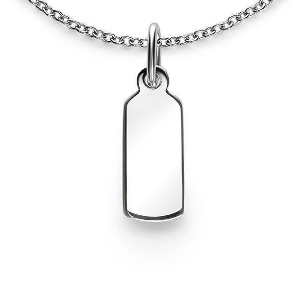 ZINZI zilveren hanger glad rechthoek ZIH2344 (zonder collier)