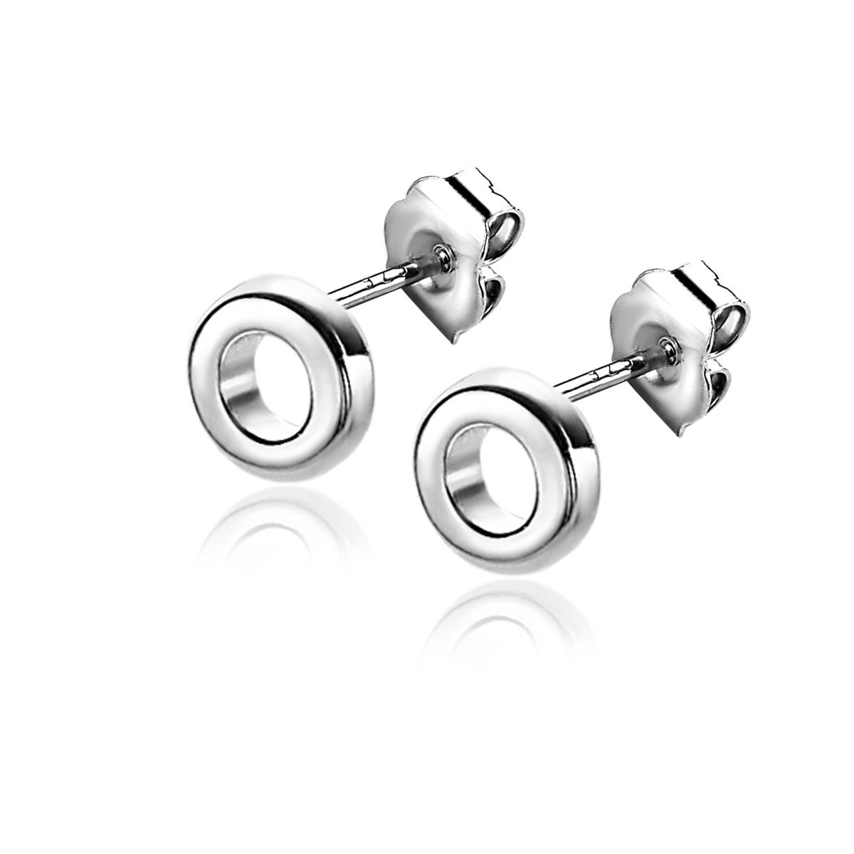ZINZI zilveren oorknopjes 5mm open rondje ZIO2168