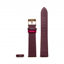 ZINZI Retro leren horlogeband paars roségoudkleurige stalen sluiting 18mm RETBAND16