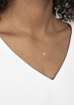 Zinzi Gold 14 karaat gouden hanger diamant wit ZGH96
