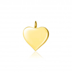 14mm ZINZI Gold 14 krt gouden hanger met glanzend hartje van 14mm ZGH363-14