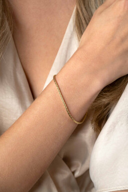 ZINZI Gold 14 krt gouden armband met elegante vossenstaart schakels van 2mm breed 19cm ZGA459
