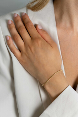 ZINZI Gold 14 krt gouden koord armband 1,6mm breed, lengte 17-19cm ZGA398