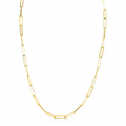 ZINZI Gold 14 krt gouden collier 43cm met trendy paperclip/closed for ever schakels 3mm breed ZGC386