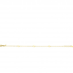 ZINZI Gold 14 krt gouden armband met subtiele jasseron schakels en drie ronde gladde plaatjes 5mm breed 18-20cm ZGA444
