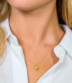 ZINZI Gold 14 karaat gouden anker ketting met ronde hanger ZGC254