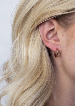 ZINZI zilveren oorringen rosé verguld gourmet 15 x 3mm ZIO1175R