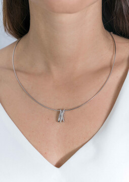 ZINZI zilveren luxe cross-over hanger 18mm bolletjes glad witte zirconia's ZIH2141