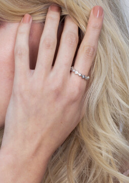 ZINZI zilveren luxe aanschuifring rond vierkant wit ZIR2055