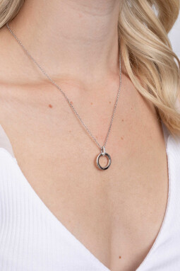 ZINZI zilveren ronde hanger 17mm met sluitring wit ZIH2060