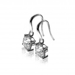 ZINZI zilveren oorhangers 7mm witte zirconia chatonzetting ZIO1300
