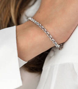 ZINZI zilveren jasseron armband 4,5mm breed 18cm ZIA1911