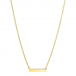 ZINZI gold plated zilveren ketting 45cm met glanzend plaatje om te graveren ZIC2344G