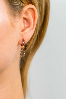 ZINZI zilveren oorbedels rosé verguld open rond 11mm ZICH1748R (zonder oorringen)