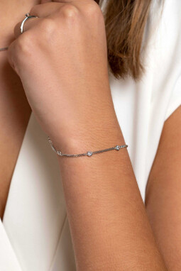 ZINZI zilveren armband gourmet schakel met witte ronde zirconia's ZIA2263