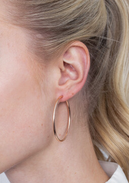 ZINZI zilveren oorringen rosé verguld 45x2mm ZIO436R