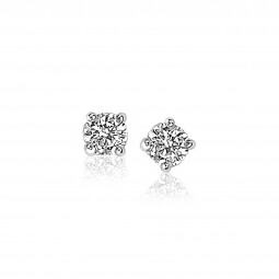 ZINZI zilveren oorknoppen 3mm witte zirconia chatonzetting ZIO-BF6