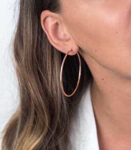 ZINZI zilveren oorringen 55 x 2mm glad rosé verguld ZIO437R
