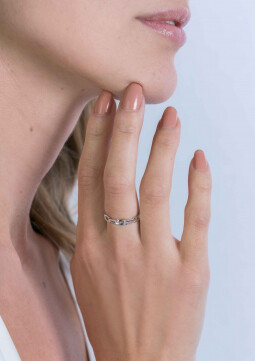 ZINZI zilveren schakel ring met ovale schakels ZIR2115