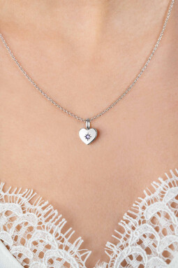 FEBRUARI hanger 12mm zilveren hart geboortesteen paars amethist zirconia (zonder collier)