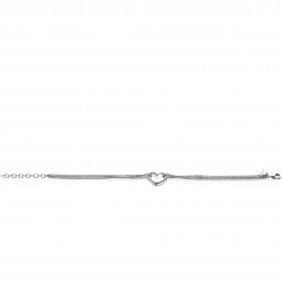 ZINZI zilveren multilook armband met gourmet schakels en open hart 16,5-19,5cm ZIA2516