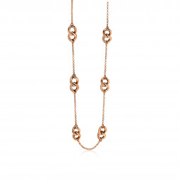 ZINZI zilveren collier rosé verguld gourmet 42-45cm ZIC1286R