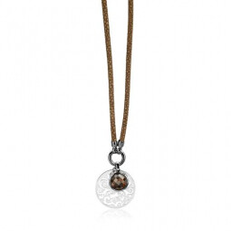 Zinzi bruin lederen collier 90cm ZIC846BR