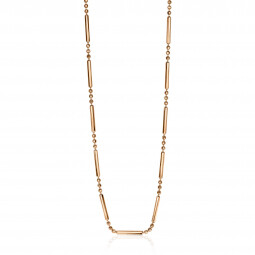 ZINZI zilveren fantasie ketting 14K rosé verguld met staafjes 40-44cm ZIC1452R
