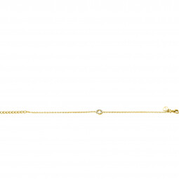 ZINZI gold plated zilveren armband met open rondje (7,5mm) bezet met witte zirconia's 16,5-19,5cm ZIA2550Y