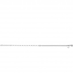 ZINZI zilveren schakelarmband met gourmet en vierkante schakels met rechthoekige zetting witte zirconia 16,5-19,5cm ZIA2519