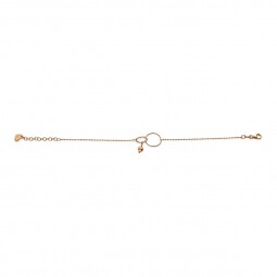 ZINZI roségold plated zilveren armband met ronde vormen in elkaar en ronde bal 17,5-20,5cm ZIA-BF62R
