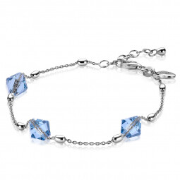 ZINZI zilveren armband met blauwe Swarovski crystals 8mm 17-20cm ZIA1649B
