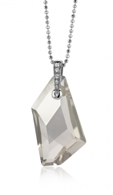 ZINZI zilveren luxe hanger met opvallende Swarovski smokey crystal 54mm ZIH651