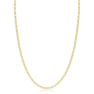 ZINZI Gold 14 krt gouden ketting met bewerkte ovale schakels 3mm breed 45cm ZGC538