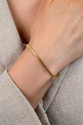 ZINZI gold plated zilveren platte slangen-armband 2,5mm breed ZIA2401G