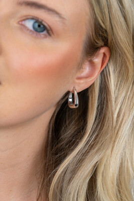 21mm ZINZI zilveren oorringen glad in een trendy tasvorm met luxe klapsluiting ZIO2805