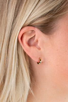11,5mm ZINZI gold plated zilveren oorringen met vierkante gladde buis 3mm, luxe klapsluiting ZIO2860G