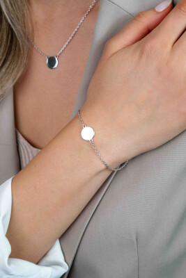 ZINZI zilveren armband met rond plaatje 15mm om te graveren 17-20cm ZIA2345