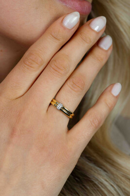 ZINZI goldplated zilveren multi-look ring met gladde banen en schitterend pavé van zirkonia's ZIR2830