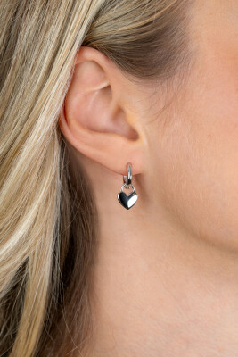 9mm ZINZI zilveren oorbedels glanzend hart ZICH2673 (zonder oorringen)