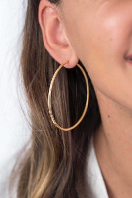 ZINZI zilveren oorringen 55 x 2mm glad geel verguld ZIO437G
