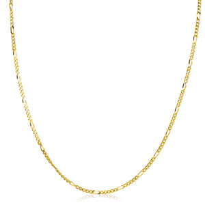 45cm ZINZI gold plated zilveren figaro ketting ZILC-F45G