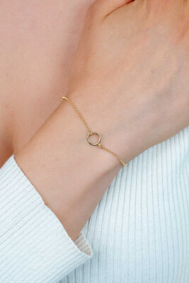 ZINZI gold plated zilveren armband met open rondje 16,5-19cm ZIA2523G