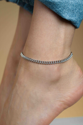ZINZI zilveren enkelband gourmet 23+4cm ZIE1414