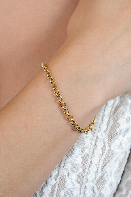 ZINZI zilveren geelvergulde jasseron armband 4,5mm breed 18cm ZIA1911G