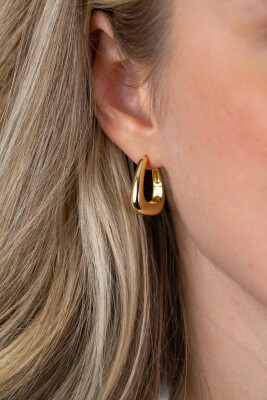 21mm ZINZI goldplated zilveren oorringen glad in een trendy tasvorm met luxe klapsluiting ZIO2805G