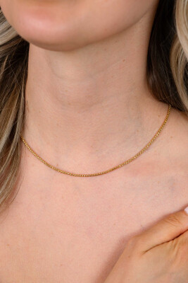 ZINZI gold plated zilveren ronde Venetiaanse schakel ketting (1,8mm breed) 42-45cm ZIC2842G